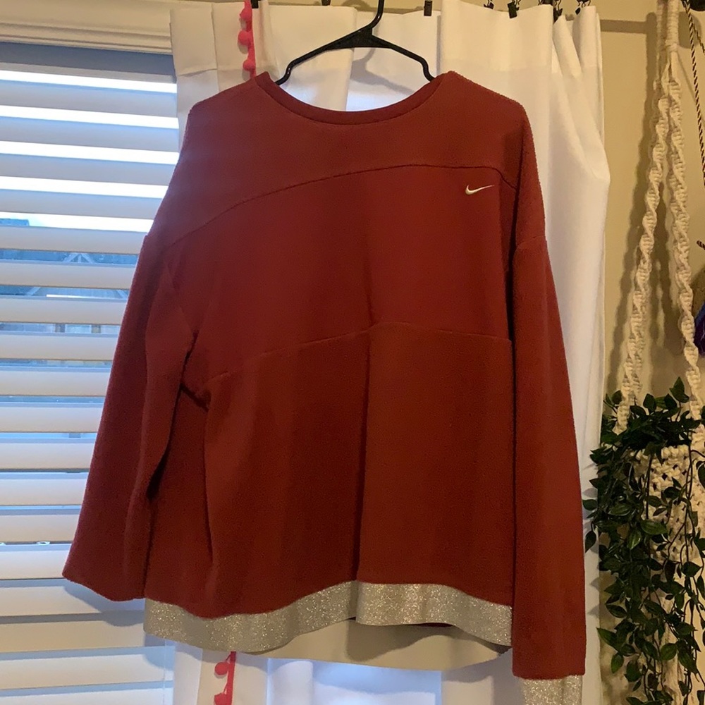 Women’s Pink Nike Sweatshirt with Silver Sparkle Detailing